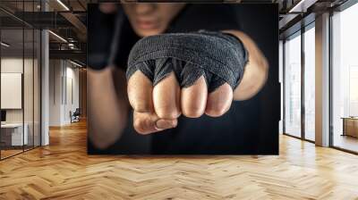 a boxer's hand in wrist wraps Wall mural