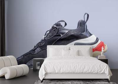 sneaker on a gray background Wall mural