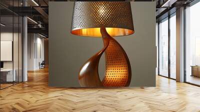 Sleek and contemporary table lamp with a perforated metal shade that casts a warm ambient glow perfect for adding a touch of modern style and soft illumination to any home or office interior Wall mural