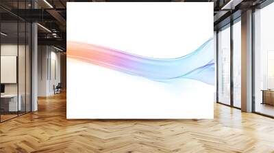 Vibrant Light Wave Spectrum Flowing Through Prism on White Background Wall mural