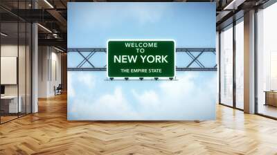 New York USA State Welcome to Highway Road Sign Wall mural