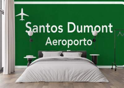 rio de janeiro santos dumont brazil international airport highwa Wall mural