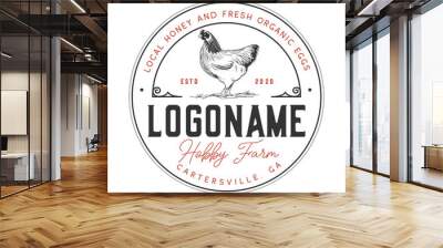 Chicken farms logo design Wall mural