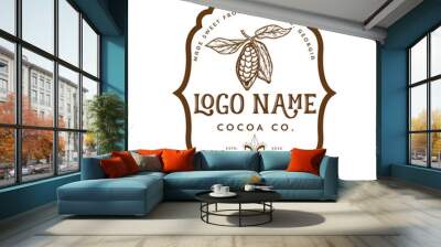 Cocoa logo design template classic luxury simple Wall mural