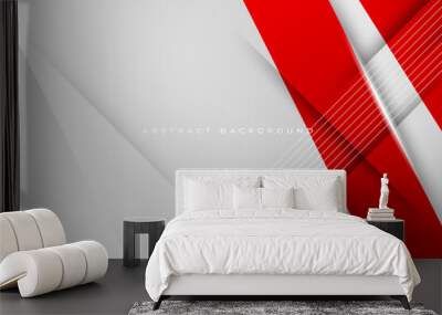 Abstract red gray gray white blank space modern futuristic background vector illustration design. Wall mural