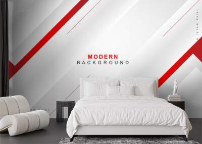 Abstract red gray gray white blank space modern futuristic background vector illustration design. Wall mural