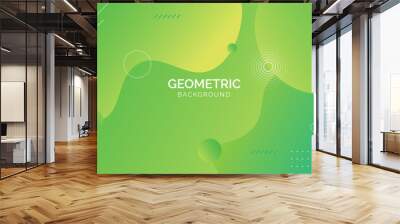 Gradient green blue abstract geometric background Wall mural