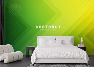 gradient yellow and green abstract geometric background Wall mural