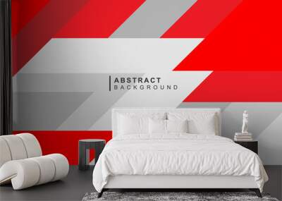 Red white abstract background vector Wall mural