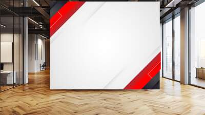 Red white professional geometric background design Wall mural