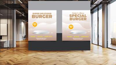 social media banner post template for food burger promotion Wall mural