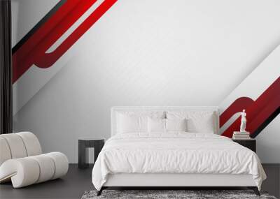 White background with red diagonal lines Wall mural