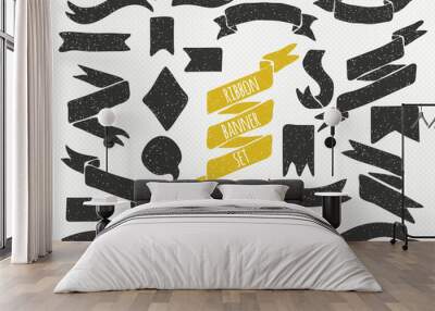 set of cute hand drawn banners. Wall mural