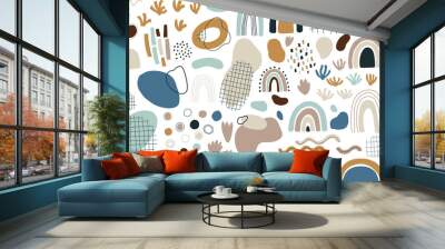 Trendy vector set of abstract pieces. Hand drawn modern forms for card, print on clothes. Creative collage.
 Wall mural