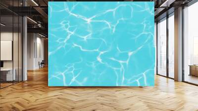 Blue water Vector realistic. Summer sea poster template. Sea waves abstract background Wall mural