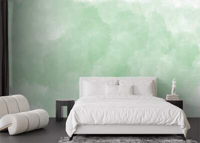 Green watercolor background for textures backgrounds and web banners design Wall mural