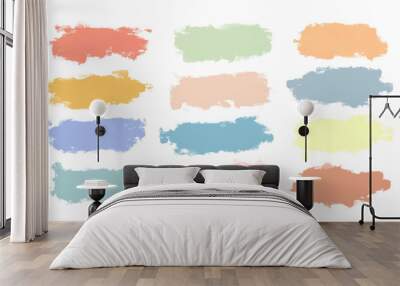 set of color paint brush stoke for your design, vector. Wall mural