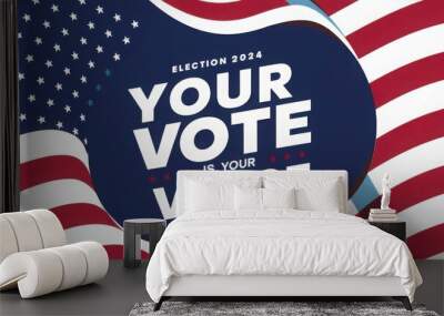 2024 election day in united states. illustration vector graphic ofunited states flag
 Wall mural