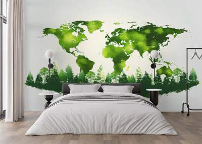 Green tree on earth for ecology friendly concept and World environment and sustainable development concept
 Wall mural