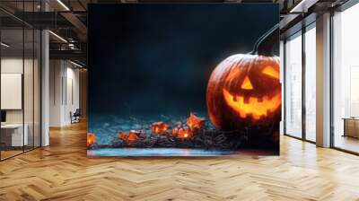 Jack o Lantern - autumn Halloween holiday concept background
 Wall mural