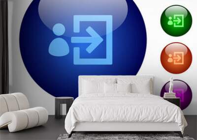 Color user login glass buttons Wall mural