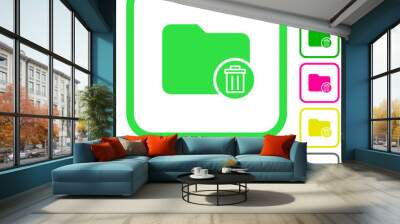 Delete directory vivid colored flat icons Wall mural