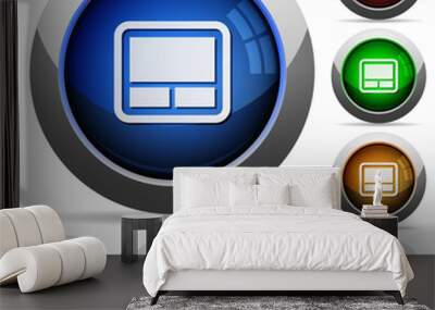 Laptop touchpad round glossy buttons Wall mural