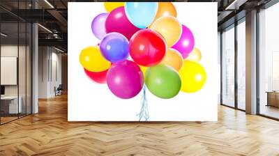 flying balloons isolated Wall mural