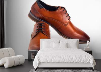 Brown Oxford shoes isolated on white background. Wall mural