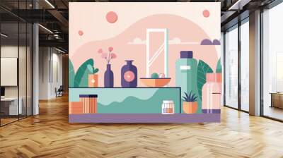 skin care flagship store background minimal  Wall mural