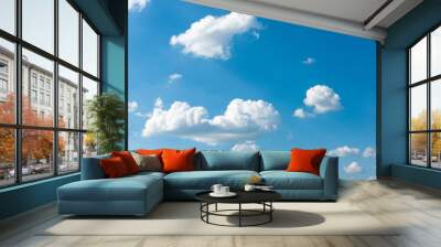 Beautiful cirrus clouds against the blue sky Wall mural