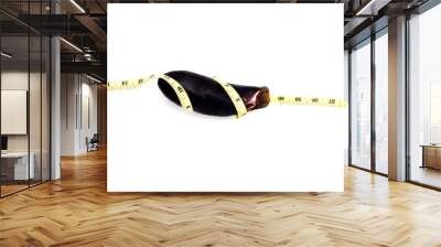 Eggplant with measuring tape on white background. Wall mural