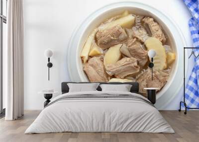 Fresh bamboo shoots with pork ribs soup Wall mural