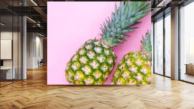 Fresh ripe pineapple, juicy tropical fruit Wall mural