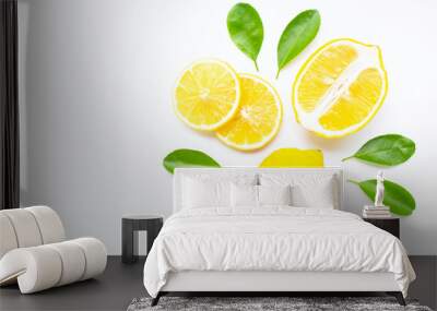 Lemon  isolated on white background. Wall mural