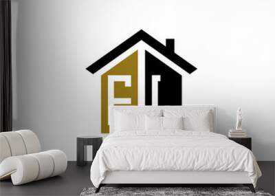 el home logo design vector luxury linked Wall mural