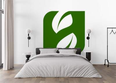 h leaf logo design vector icon symbol luxury  Wall mural