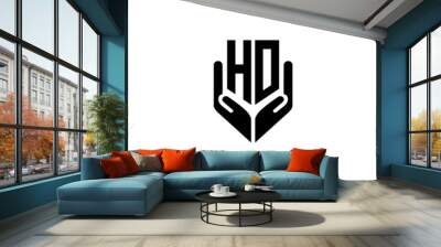 ho shield hand logo design vector icon Wall mural