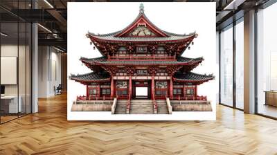 3D rendering of a traditional Japanese temple 
PNG Cutout, Generative AI.png Wall mural