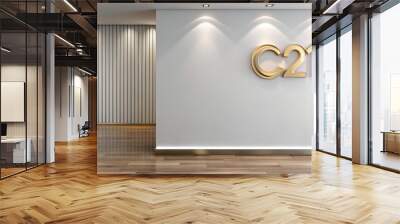 Century 21: Modern Minimalism with a Touch of Gold  Generative AI Wall mural