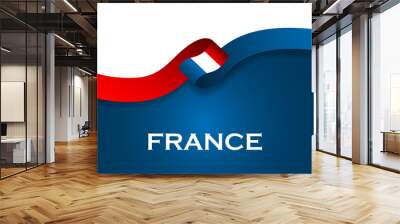 France sport style flag ribbon classic style. Vector Illustration Wall mural