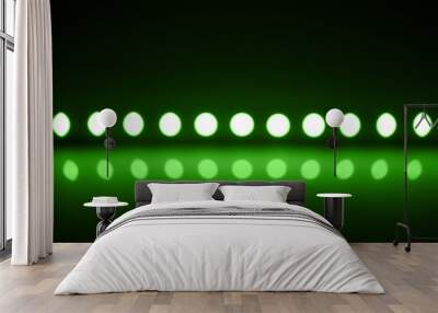 play of green light on defocusing blur led lamps background Wall mural