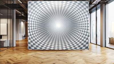 Abstract gray and white optical illusion background with gradient colors Wall mural