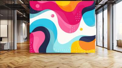 Abstract background with colorful shapes and patterns. Abstract pattern with organic shapes in pop art style Wall mural