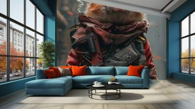 Cyberpunk Pig: Battle Hardened  Wall mural