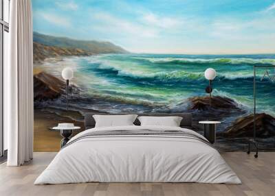 Ocean and cliffs Wall mural