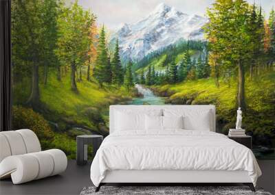 Spring landscape Wall mural