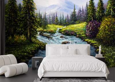 Spring river Wall mural