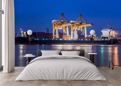 Cargo ship container logistics transport Wall mural