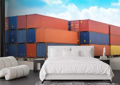 Container storage yard For rail transport Wall mural